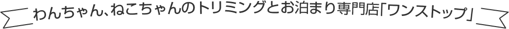 わんちゃん、ねこちゃんのトリミングとお泊まり専門店「ワンストップ」